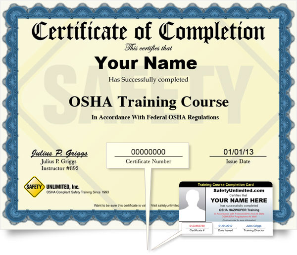 Certificate Numbers